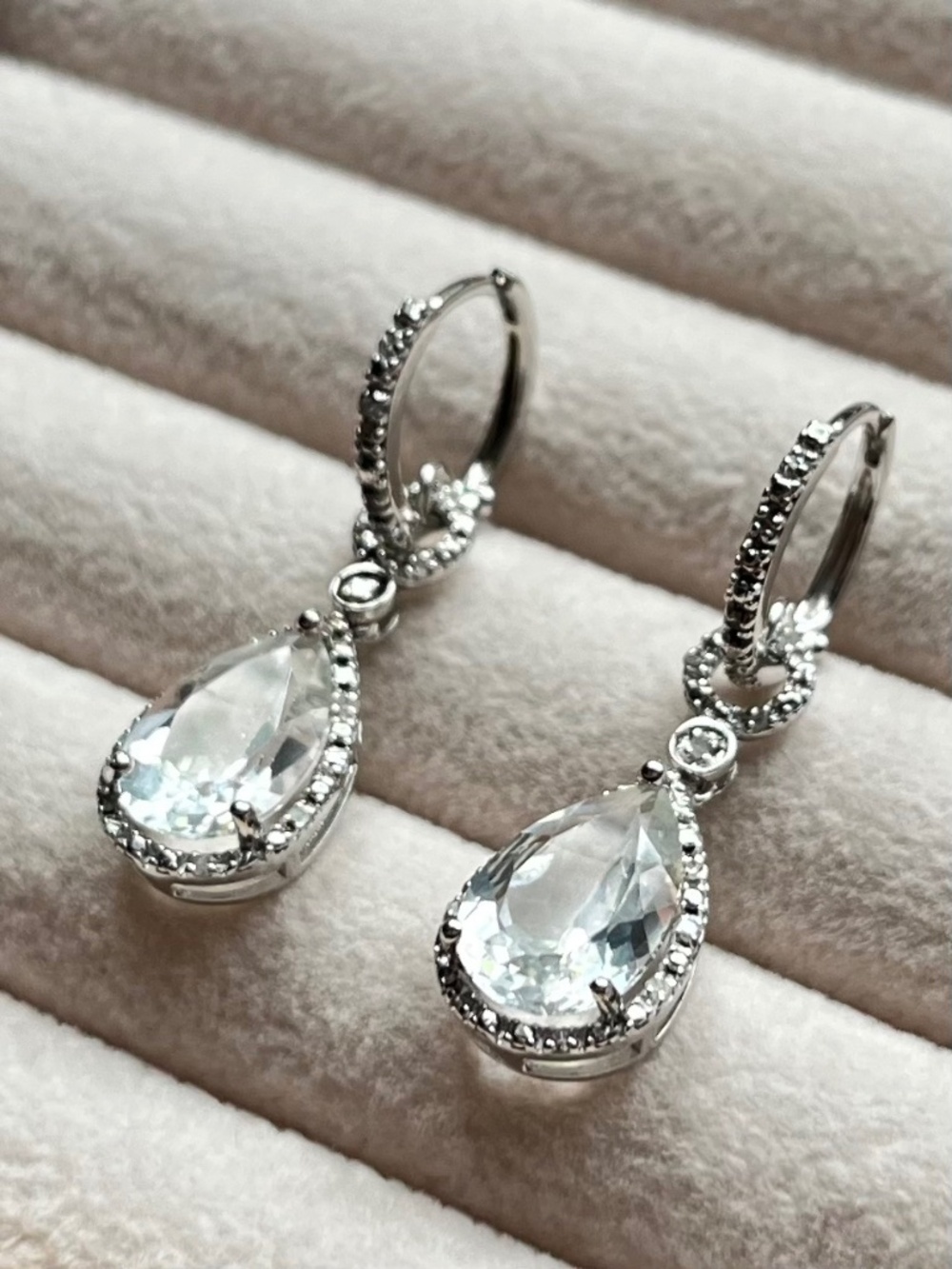 E049 | Natural Diamond & Topaz Drop Earrings